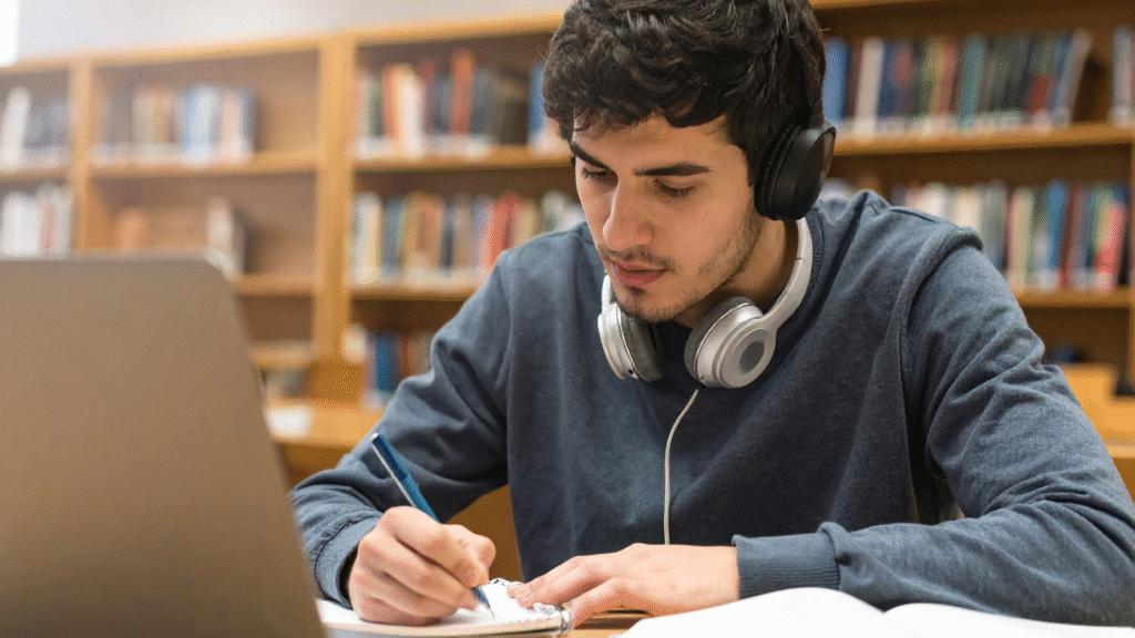 student doing quality study