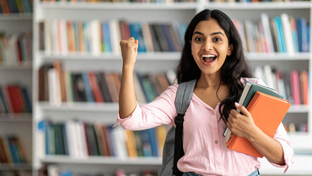 Happy Student with successful exam preparation tips