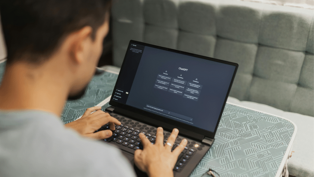 A person using a popular AI chatbot