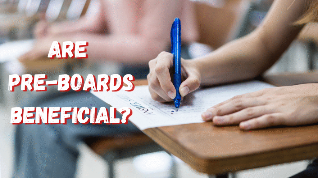 A student filling answer sheet showing relevance to Pre Boards