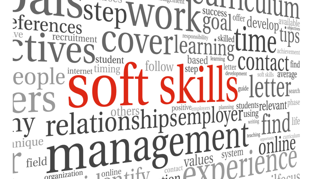 Visual graphic highlighting the role of soft skills in professional and career development.