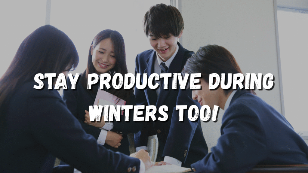 Group of students studying together and being productive