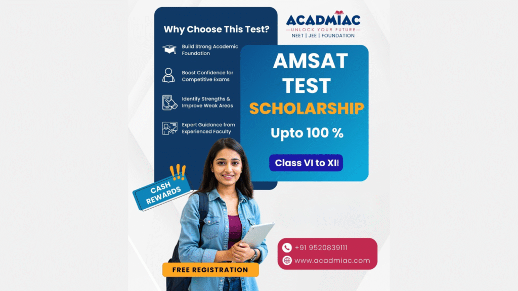 A creative infographic for AMSAT test by Acadmiac. 